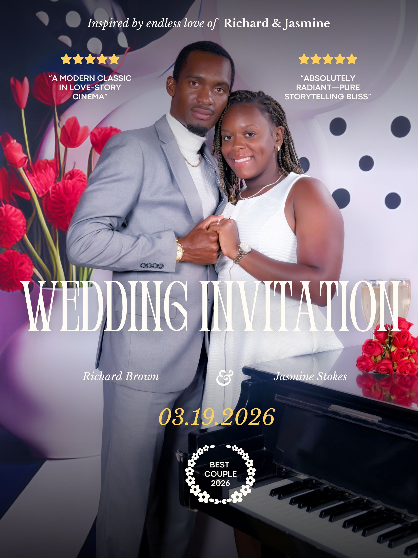 Richard & Jasmine Wedding Invitation